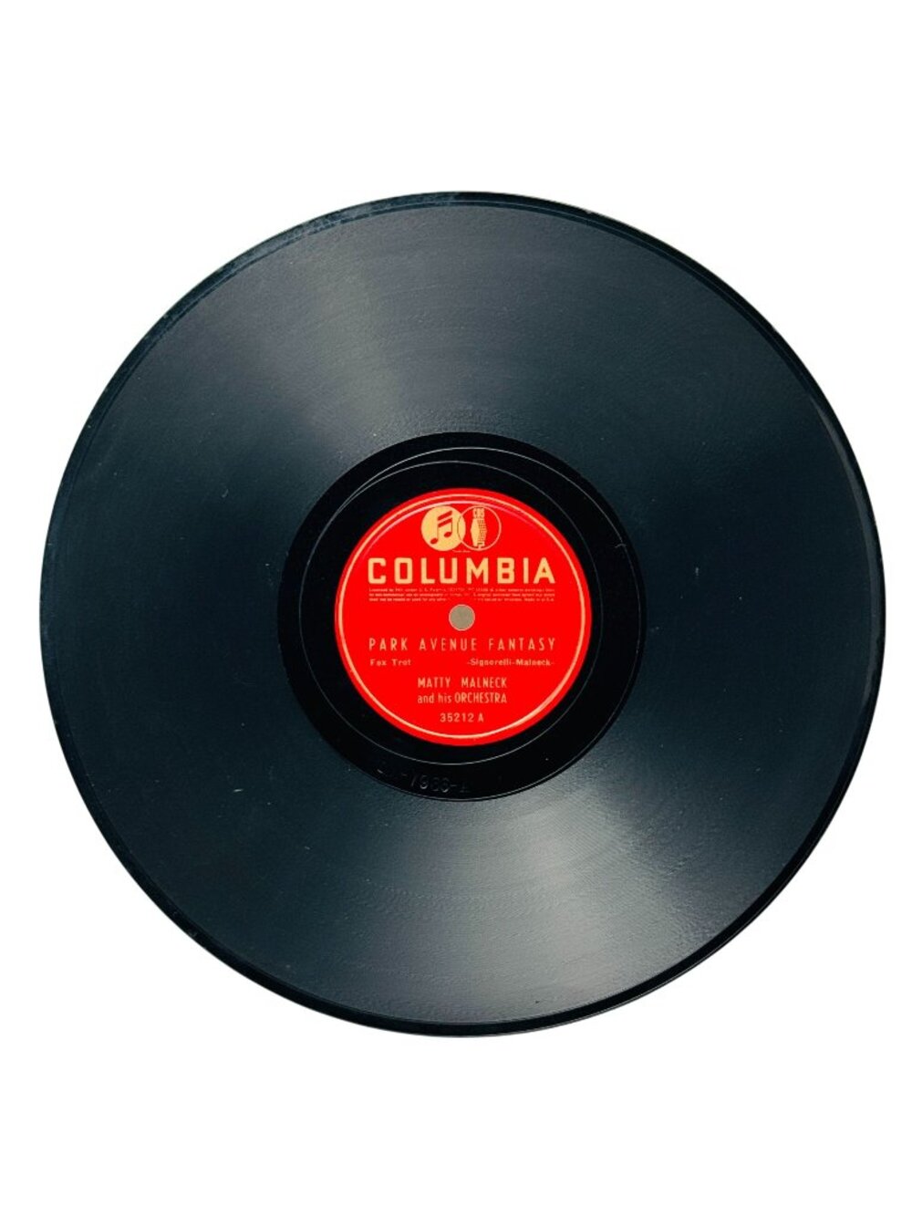 Matty Malneck Park Avenue Fantasy 10in Shellac 78 RPM Columbia Records 35212